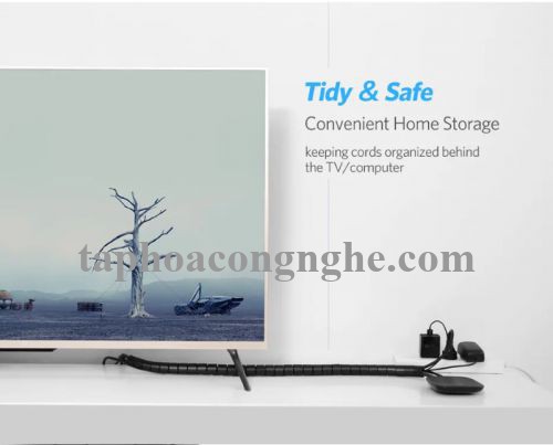 Ugreen 30820 5M màu Đen Dây ống xoắn PE bảo vệ cáp cao cấp LP121 30030820